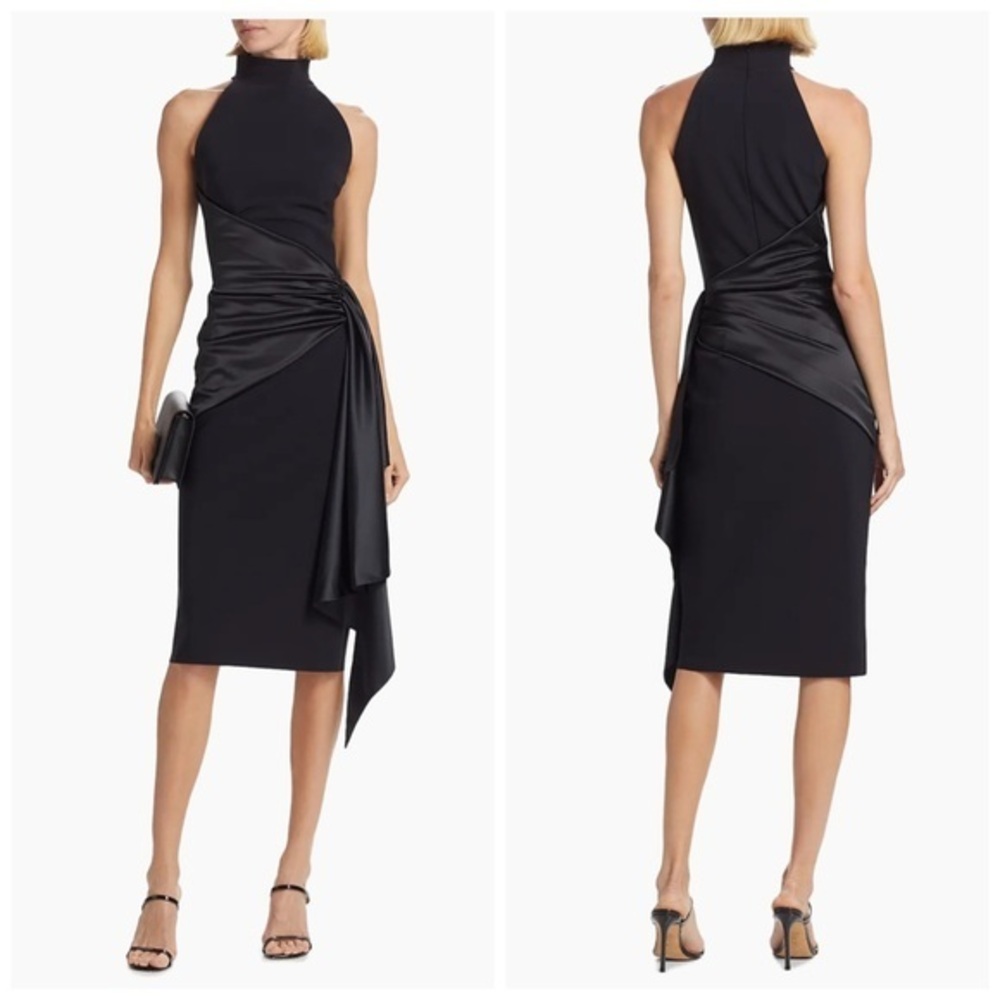 Chiara Boni La Petite Robe Black Note Gudairi Sleeveless Midi Dress Size 18